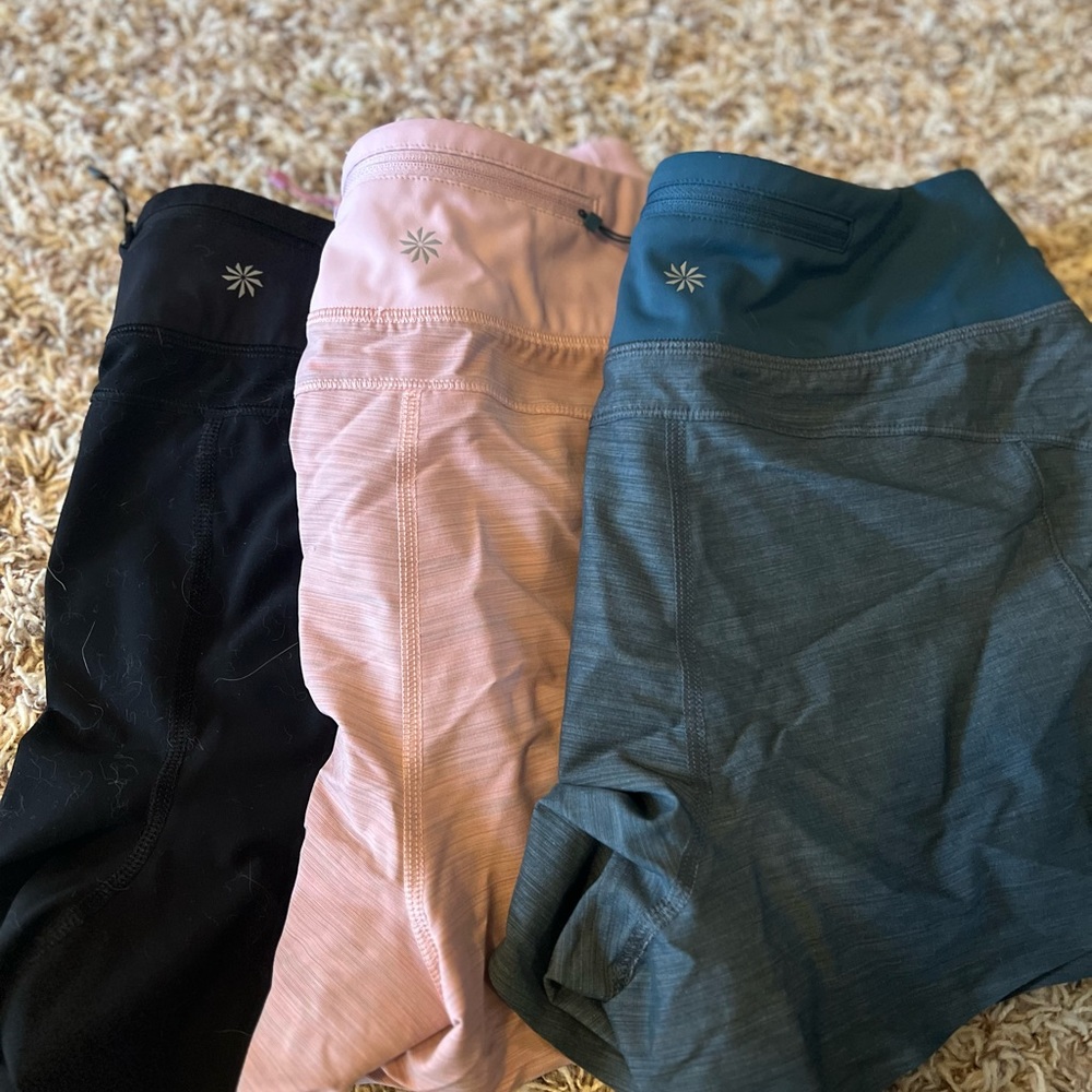 (3) Athleta Run with it Shorts